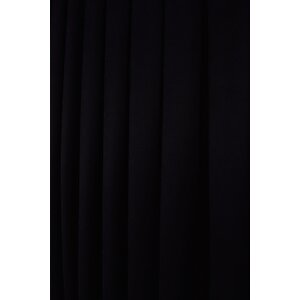 Siyah Düz Ada Fon Perde V-33 Büzgülü Pilesiz Tek Kanat 150x240 cm