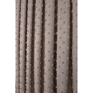 Desenli Sarra 211215 Krem Fon Perde Tek Kanat 1x3 Sık Pile 180x240 cm