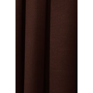 Kahverengi Düz Ada Fon Perde V-28 Tek Kanat 1x3 Sık Pile