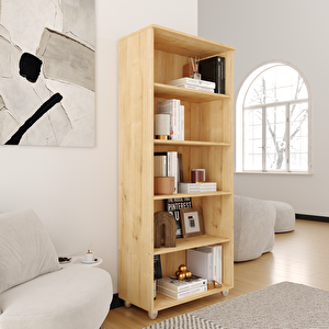 Kitaplık, Dosya Dolabı, Malzeme Rafı 190x80x40 Cm Safir Meşe