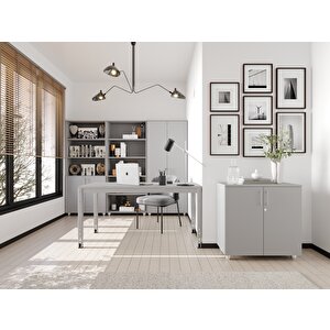 Kilitli Ve Bölmeli Çok Amaçlı Dolap, Ofis Ve Ev Için Kilitlenebilir Ahşap Dolap, 190x80x40cm