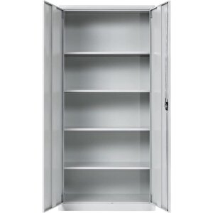 Metal Dosya Dolabı, Tam Montajlı, 195x92x42cm, Kilitlenebilir Dolap, 5 Bölmeli, Çok Amaçlı Dolap