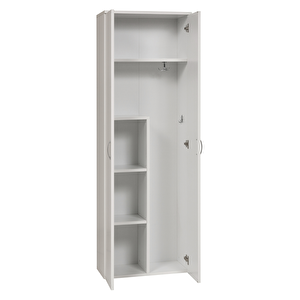Temizlik Malzemeleri Dolabı, Ahşap Gardırop, Elbise Dolabı, Çok Amaçlı Dolap, 60x34x180cm
