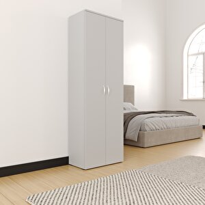 Temizlik Malzemeleri Dolabı, Ahşap Gardırop, Elbise Dolabı, Çok Amaçlı Dolap, 60x34x180cm