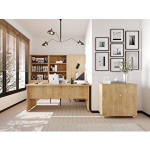 Kilitli Ve Bölmeli Çok Amaçlı Dolap, Ofis Ve Ev Için Kilitlenebilir Ahşap Dolap, 190x80x40cm