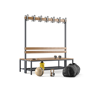 Ayakkabılıklı 4 Ayaklı Çift Taraflı Bank, 14 Kanca, 150x85x170 Cm, Spor Bankı