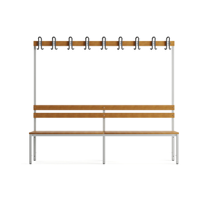 Ayakkabılıksız 6 Ayaklı Tek Taraflı Bank, Kanca Şeritli Bank, 9 Kanca, 200x43x170 Cm, Spor Bankı