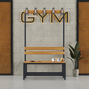 Ayakkabılıklı 4 Ayaklı Çift Taraflı Bank, 10 Kanca, 100x85x170 Cm, Sporbankı