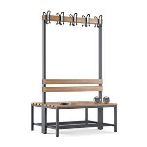 Ayakkabılıklı 4 Ayaklı Çift Taraflı Bank, 10 Kanca, 100x85x170 Cm, Sporbankı