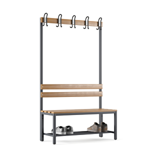 Ayakkabılıklı 4 Ayaklı Tek Taraflı Bank, 5 Kanca, 100x43x170 Cm, Spor Bankı