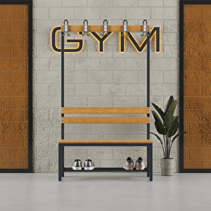 Ayakkabılıklı 4 Ayaklı Tek Taraflı Bank, 5 Kanca, 100x43x170 Cm, Spor Bankı