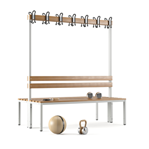 Ayakkabılıksız 4 Ayaklı Çift Taraflı Bank,  Kanca Şeritli Bank, 14 Kanca, 150x85x170 Cm, Spor Bankı