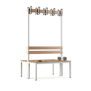 Ayakkabılıksız 4 Ayaklı Çift Taraflı Bank, Kanca Şeritli Bank, 10 Kanca, 100x85x170 Cm, Spor Nankı