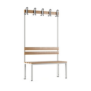 Ayakkabılıksız 4 Ayaklı Tek Taraflı Bank,  Kanca Şeritli Bank, 5 Kanca, 100x43x170 Cm, Spor Bankı