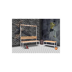 Ayakkabılıksız 4 Ayaklı Tek Taraflı Bank,  Kanca Şeritli Bank, 5 Kanca, 100x43x170 Cm, Spor Bankı