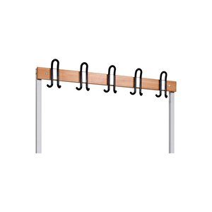Ayakkabılıksız 4 Ayaklı Tek Taraflı Bank,  Kanca Şeritli Bank, 5 Kanca, 100x43x170 Cm, Spor Bankı