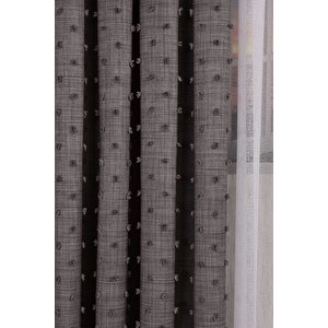 Desenli Sarra 211215 Füme Fon Perde Tek Kanat 1x3 Sık Pile 290x240 cm