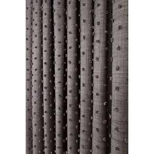 Desenli Sarra 211215 Füme Fon Perde Tek Kanat 1x3 Sık Pile 290x240 cm