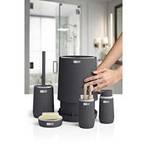 Okyanus Home Nida Antrasit Kromlu Eko 5'li Banyo Seti