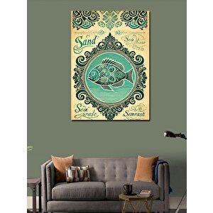 Kanvas Tablo Deniz Motifli Çizim 100x140 cm