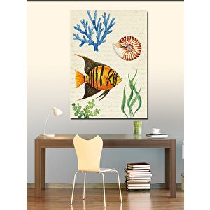 Kanvas Tablo Deniz Canlıları Ve Mercanlar 100x140 cm