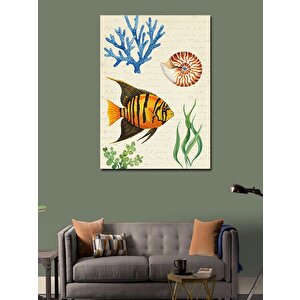 Kanvas Tablo Deniz Canlıları Ve Mercanlar 100x140 cm