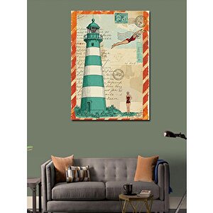 Kanvas Tablo Deniz Feneri Ve Zamanın İzleri 100x140 cm