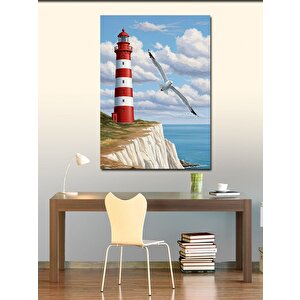 Kanvas Tablo Kırmızı Deniz Feneri 50x70 cm