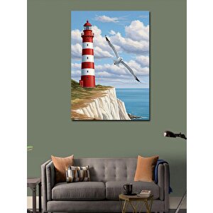 Kanvas Tablo Kırmızı Deniz Feneri 50x70 cm