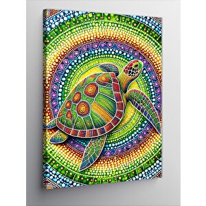 Kanvas Tablo Renkli Deniz Kaplumbağası 70x100 cm