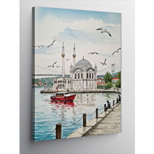 Kanvas Tablo İstanbul Ve Deniz Manzarası 50x70 cm