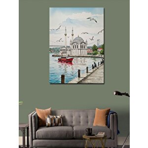 Kanvas Tablo İstanbul Ve Deniz Manzarası 50x70 cm