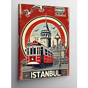 Kanvas Tablo İstanbul Ve Retro Tramvay 100x140 cm