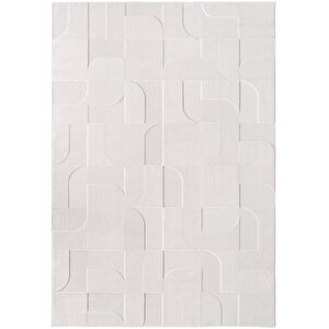 Modern Krem Renkli Geometrik Desenli Bohem Salon Mutfak Mekan Teras Balkon Oda Ve Çocuk Halısı Oymalı Halı