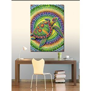 Kanvas Tablo Renkli Deniz Kaplumbağası 50x70 cm