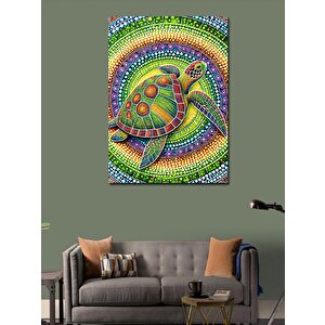 Kanvas Tablo Renkli Deniz Kaplumbağası 50x70 cm