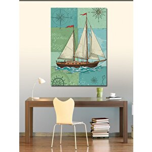 Kanvas Tablo Yelkenli Deniz Manzarası 70x100 cm