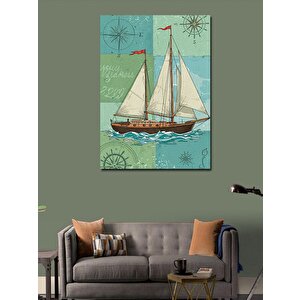Kanvas Tablo Yelkenli Deniz Manzarası 70x100 cm