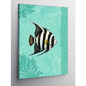 Kanvas Tablo Zebra Balığı Ve Deniz Yeşili 70x100 cm