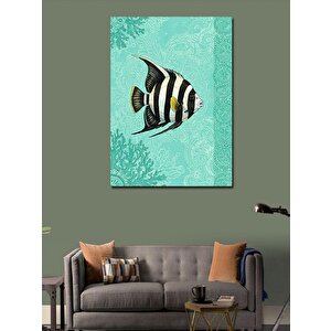 Kanvas Tablo Zebra Balığı Ve Deniz Yeşili 70x100 cm