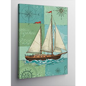 Kanvas Tablo Yelkenli Deniz Manzarası 50x70 cm