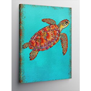Kanvas Tablo Renkli Deniz Kaplumbağası 70x100 cm