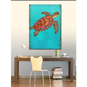 Kanvas Tablo Renkli Deniz Kaplumbağası 50x70 cm