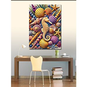 Kanvas Tablo Deniz Kabukları Ve Denizatı 50x70 cm