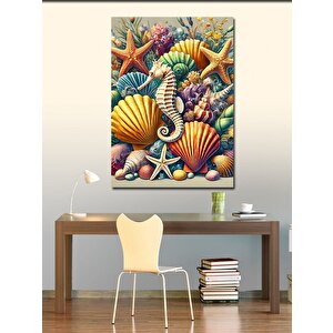Kanvas Tablo Deniz Kabuğu Ve Denizaltı Dünyası 50x70 cm