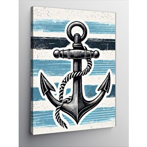 Kanvas Tablo Deniz Çapası Deseni 50x70 cm