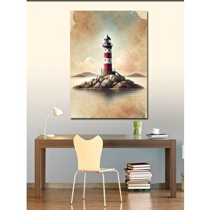 Kanvas Tablo Deniz Feneri Ve Kayalıklar 100x140 cm