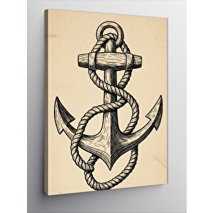 Kanvas Tablo Çapa Ve Deniz Düğümleri 100x140 cm