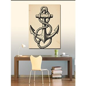 Kanvas Tablo Çapa Ve Deniz Düğümleri 100x140 cm