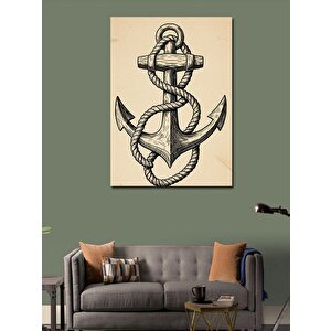 Kanvas Tablo Çapa Ve Deniz Düğümleri 100x140 cm